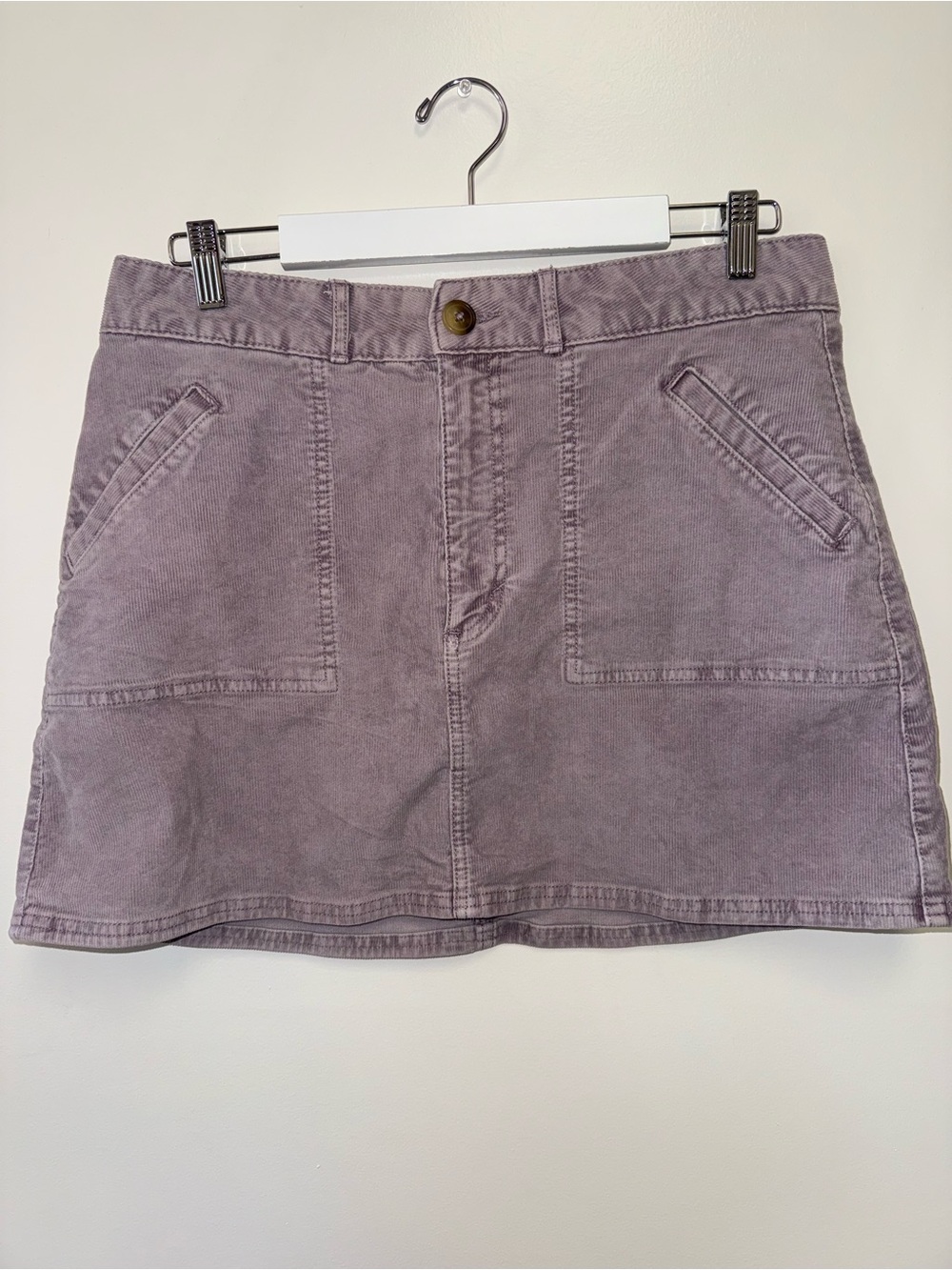American Eagle (12) Blush Lightly Ribbed Hi Rise A-Line Midi Skirt
